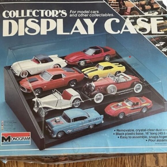 NOS Vintage Monogram Model Car Collector's Display Case Showcase
